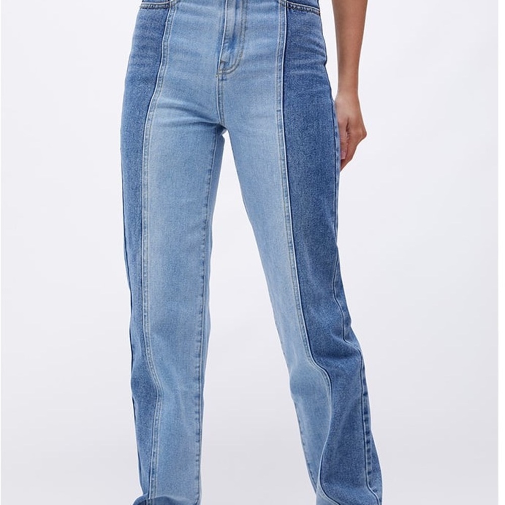 PacSun Blue Straight Leg Jeans with Two-Tone Design